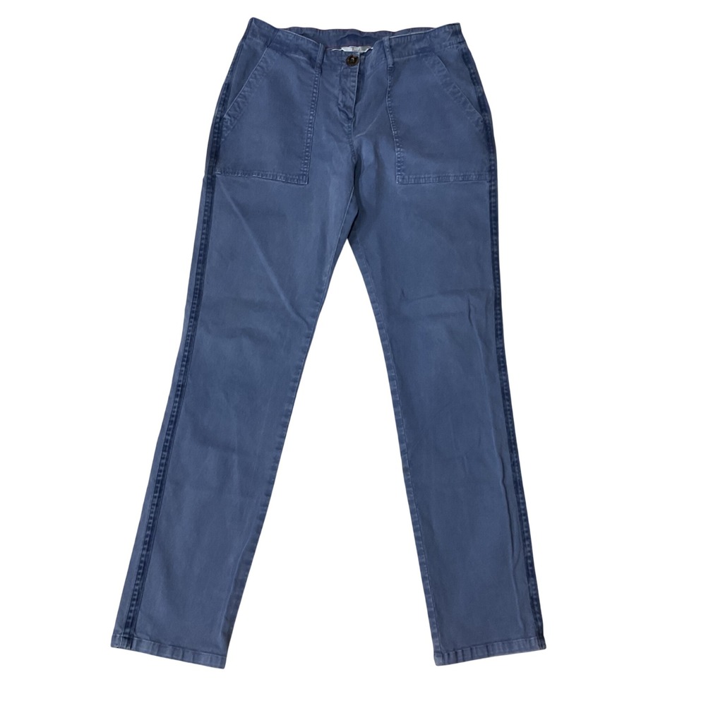 Boden Women's Straight Leg Mid Rise Casual Relaxed Fit Chino Jeans Blue Size 6